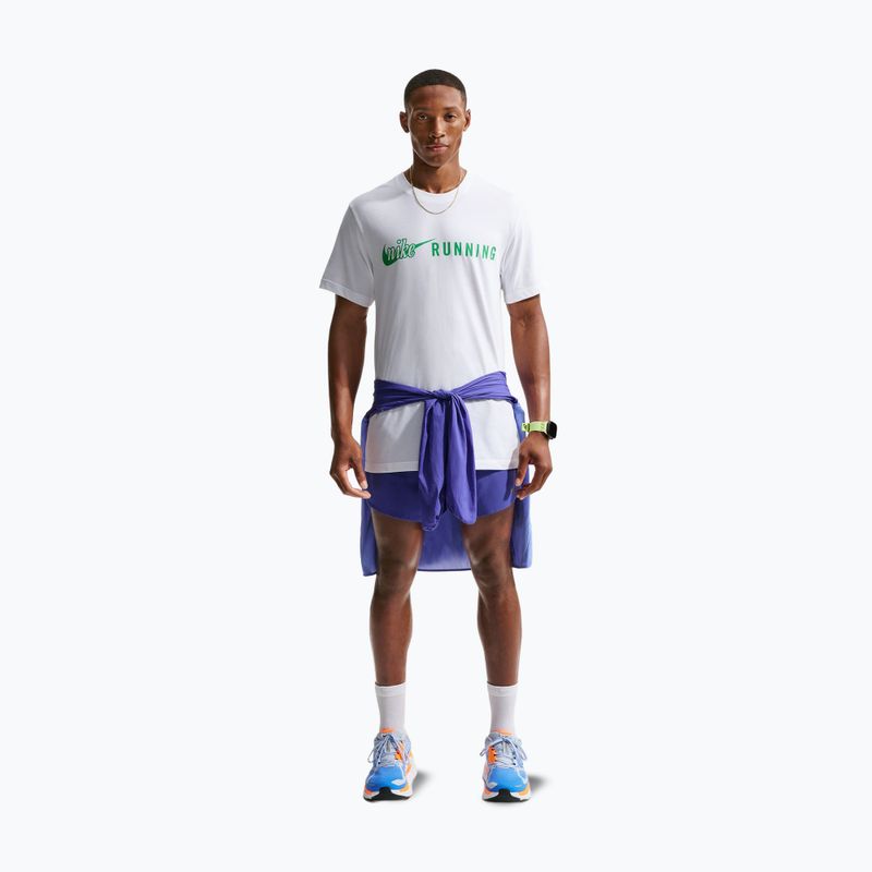Koszulka do biegania męska Nike Dri-Fit Running T-Shirt white/green spark 2