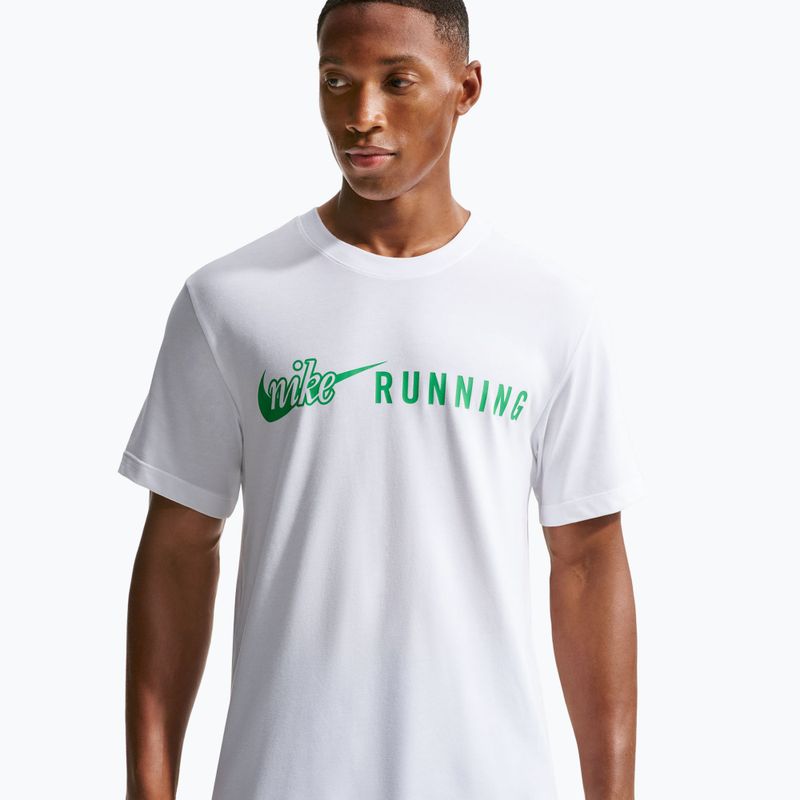 Koszulka do biegania męska Nike Dri-Fit Running T-Shirt white/green spark 4