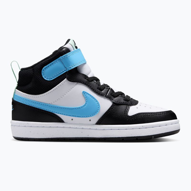 Buty dziecięce Nike Court Borough Mid 2 white/black/arctic green/football blue