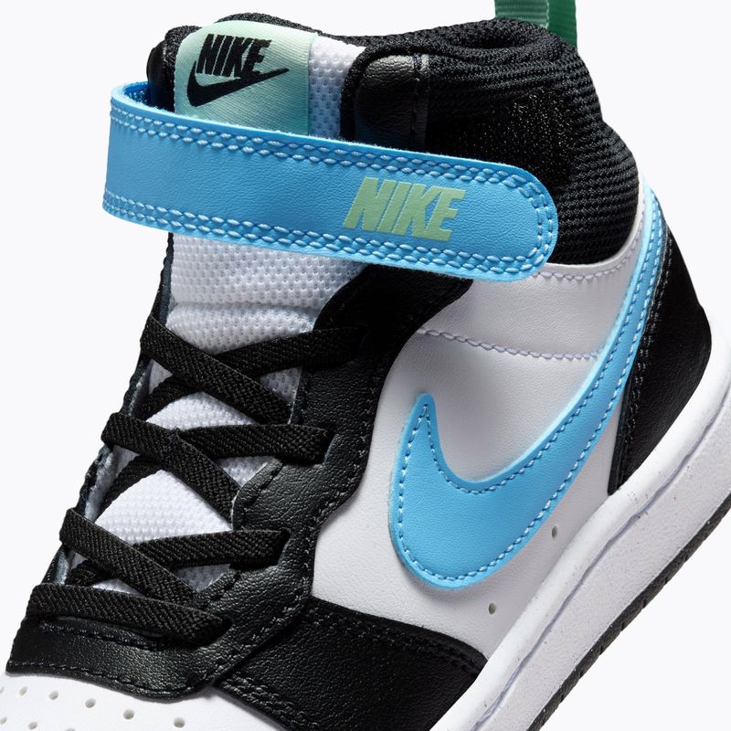 Buty dziecięce Nike Court Borough Mid 2 white/black/arctic green/football blue 5
