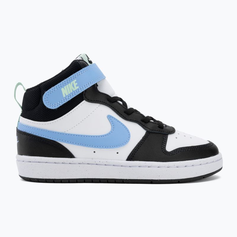 Buty dziecięce Nike Court Borough Mid 2 white/black/arctic green/football blue 2