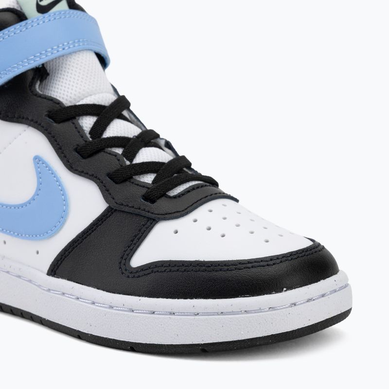 Buty dziecięce Nike Court Borough Mid 2 white/black/arctic green/football blue 7