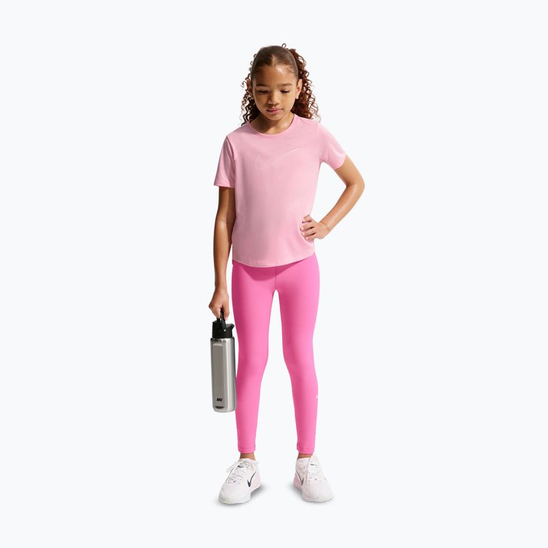 Legginsy dziecięce Nike One playful pink/white 2
