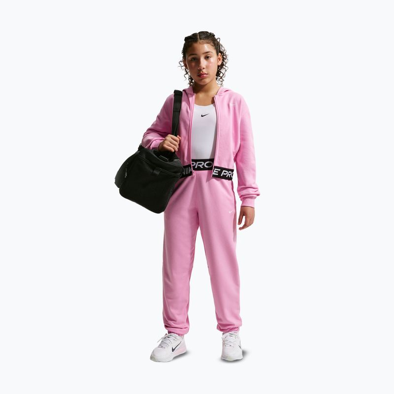 Spodnie dziecięce Nike Pro Fleece pink rise/pink rise/black/white 7