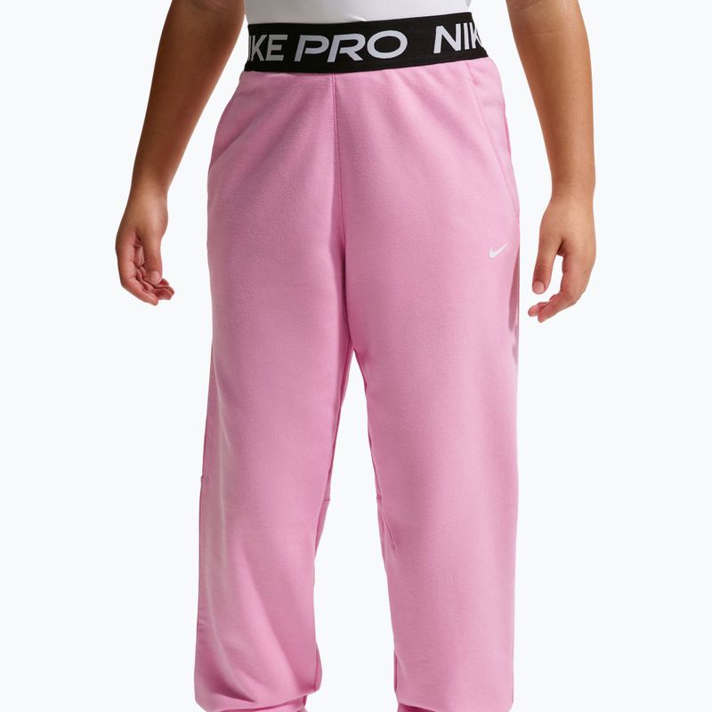 Spodnie dziecięce Nike Pro Fleece pink rise/pink rise/black/white 3