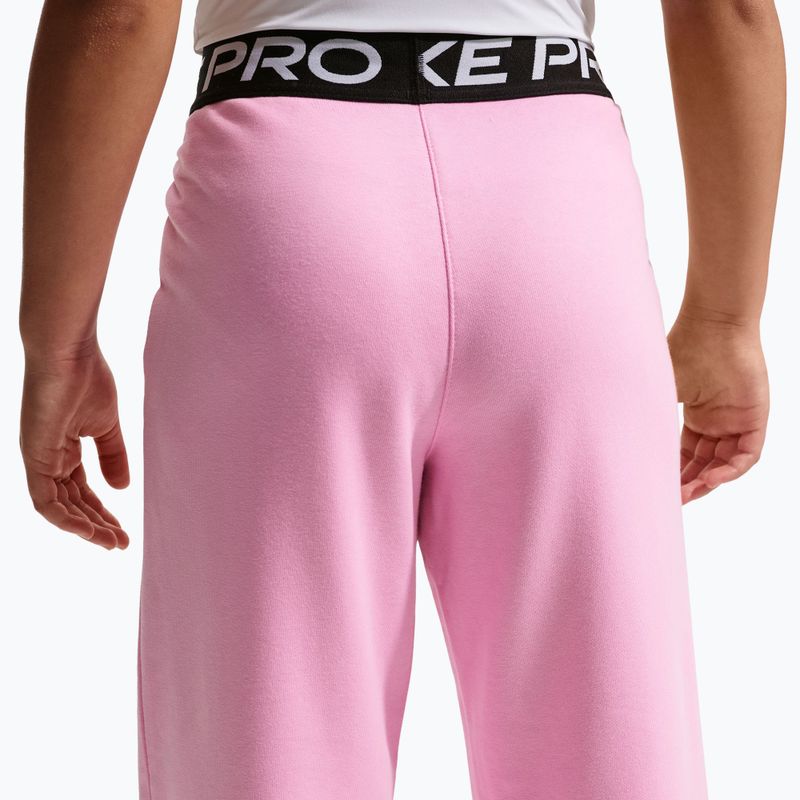 Spodnie dziecięce Nike Pro Fleece pink rise/pink rise/black/white 4