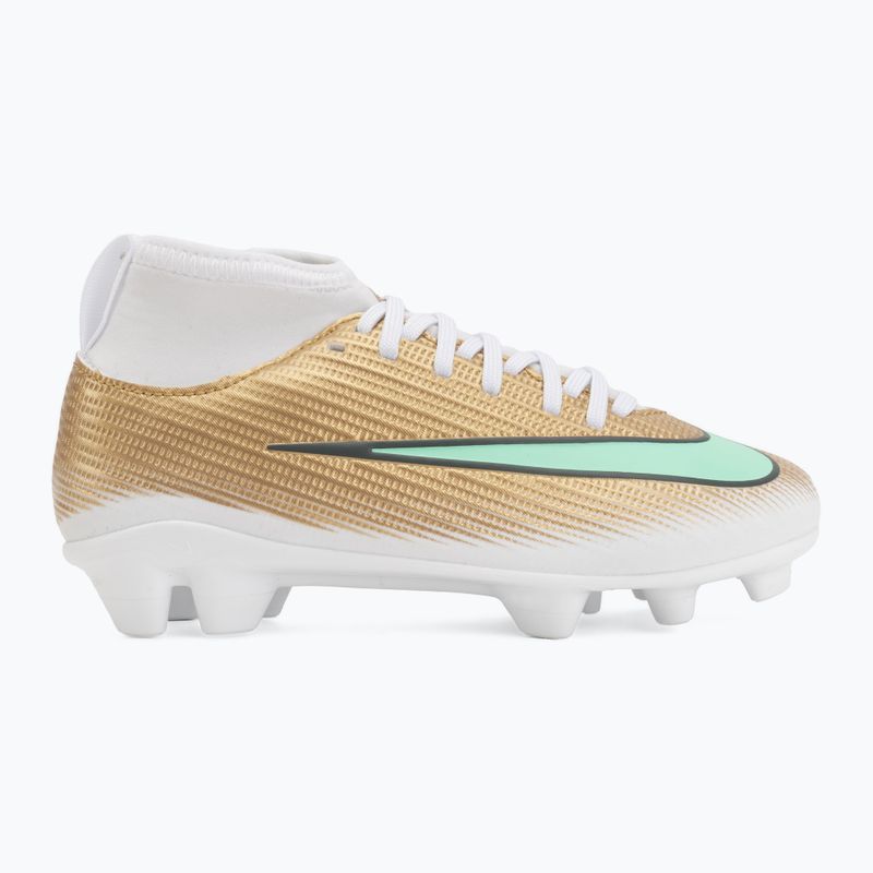 Buty piłkarskie dziecięce Nike Jr. Mercurial Superfly 11 Club "Kylian Mbappé" MG metallic gold/green glow 2