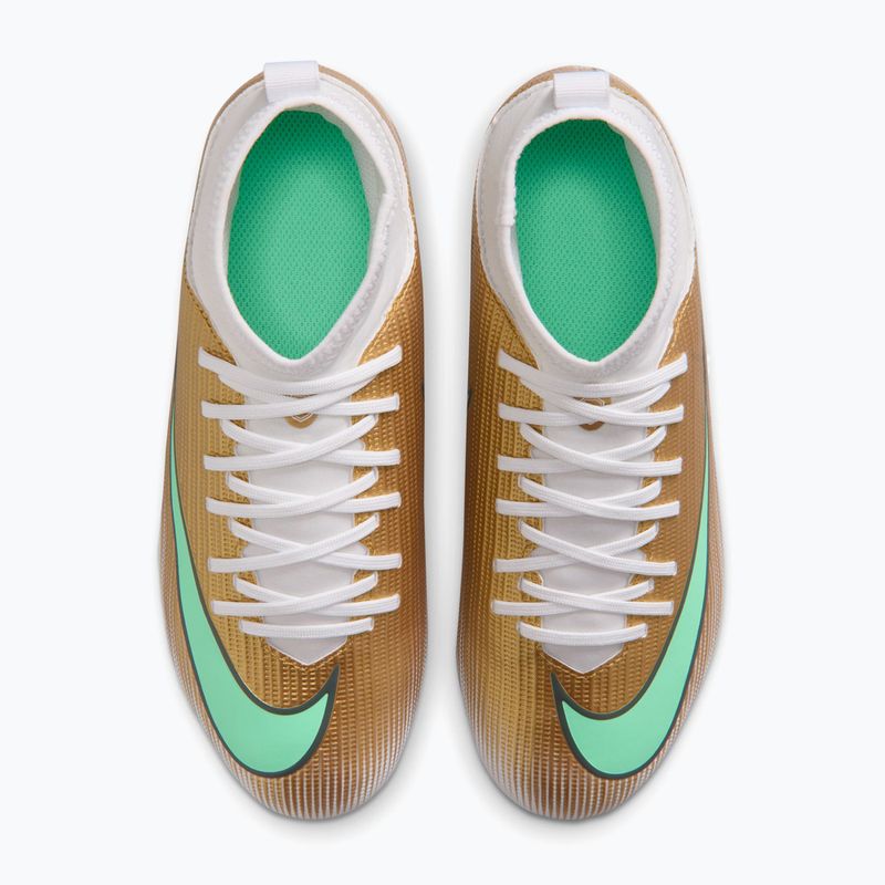 Buty piłkarskie dziecięce Nike Jr. Mercurial Superfly 11 Club "Kylian Mbappé" MG metallic gold/green glow 4