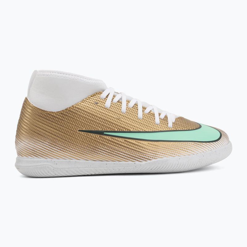 Buty piłkarskie dziecięce Nike Jr. Mercurial Superfly 11 Club "Kylian Mbappé" IN metallic gold/green glow 2