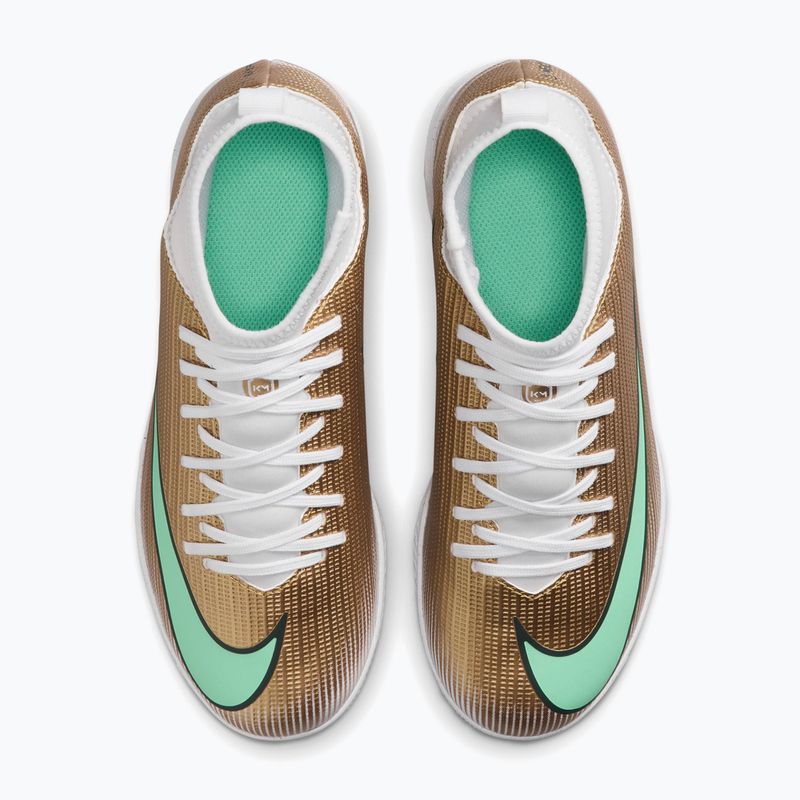 Buty piłkarskie dziecięce Nike Jr. Mercurial Superfly 11 Club "Kylian Mbappé" IN metallic gold/green glow 4