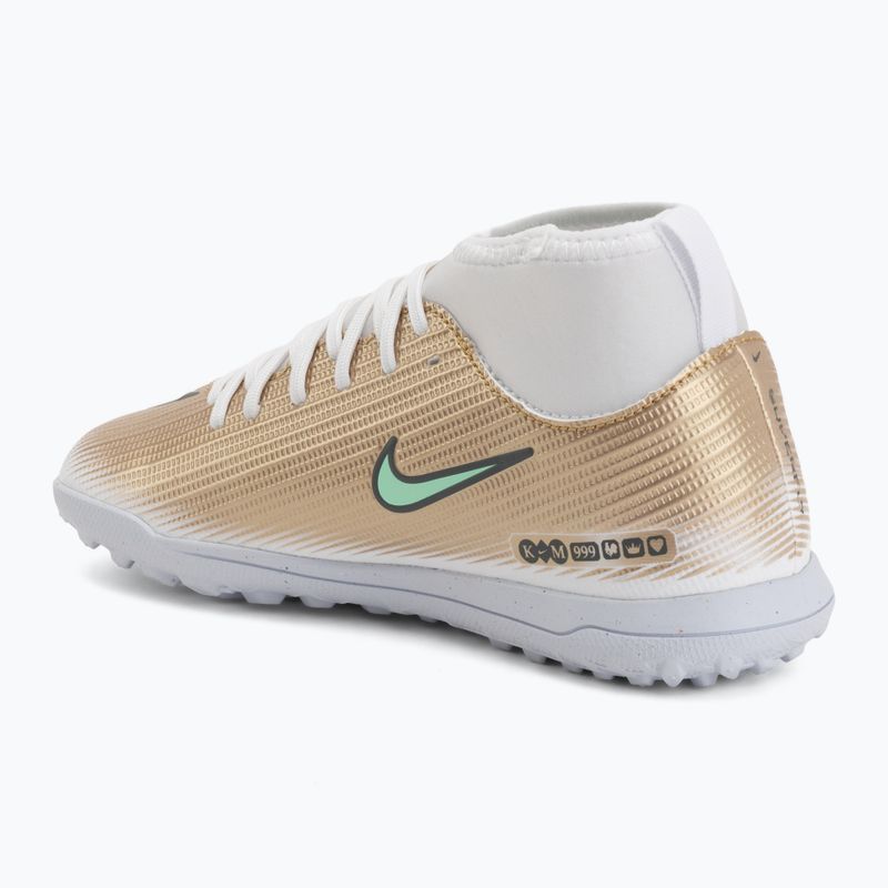 Buty piłkarskie dziecięce Nike Jr. Mercurial Superfly 11 Club "Kylian Mbappé" TF metallic gold/green glow 3
