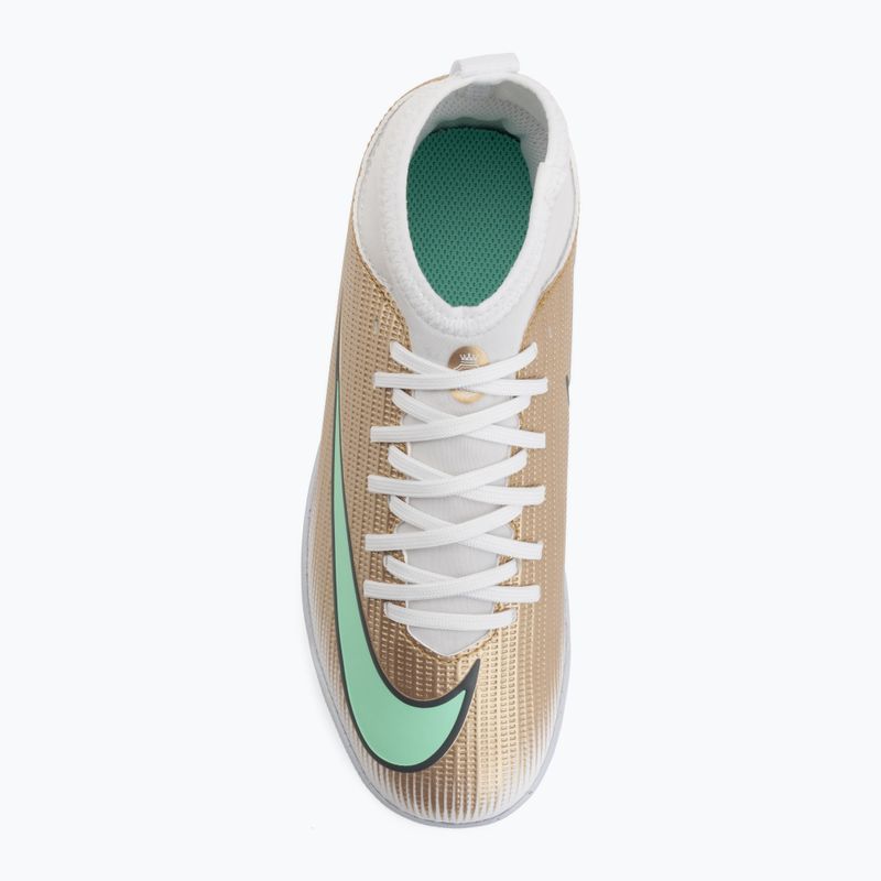 Buty piłkarskie dziecięce Nike Jr. Mercurial Superfly 11 Club "Kylian Mbappé" TF metallic gold/green glow 5