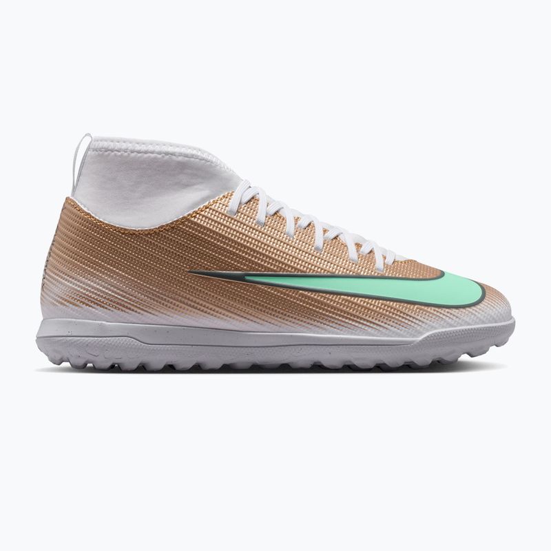 Buty piłkarskie dziecięce Nike Jr. Mercurial Superfly 11 Club "Kylian Mbappé" TF metallic gold/green glow