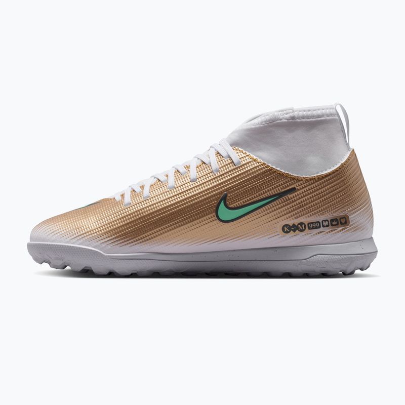 Buty piłkarskie dziecięce Nike Jr. Mercurial Superfly 11 Club "Kylian Mbappé" TF metallic gold/green glow 2