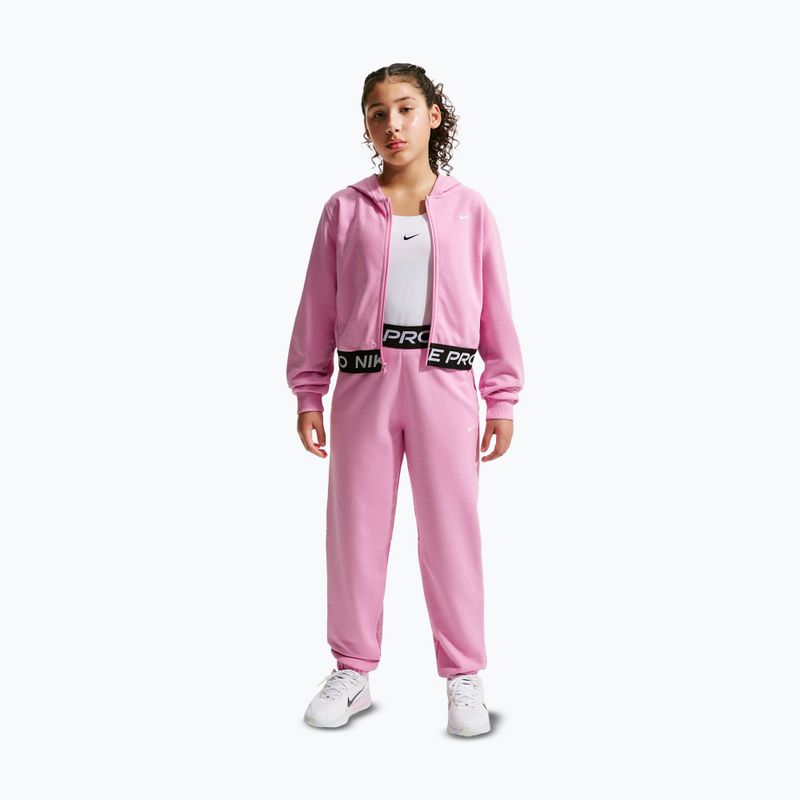 Bluza dziecięca Nike Pro Fleece pink rise/pink rise/black/white 7