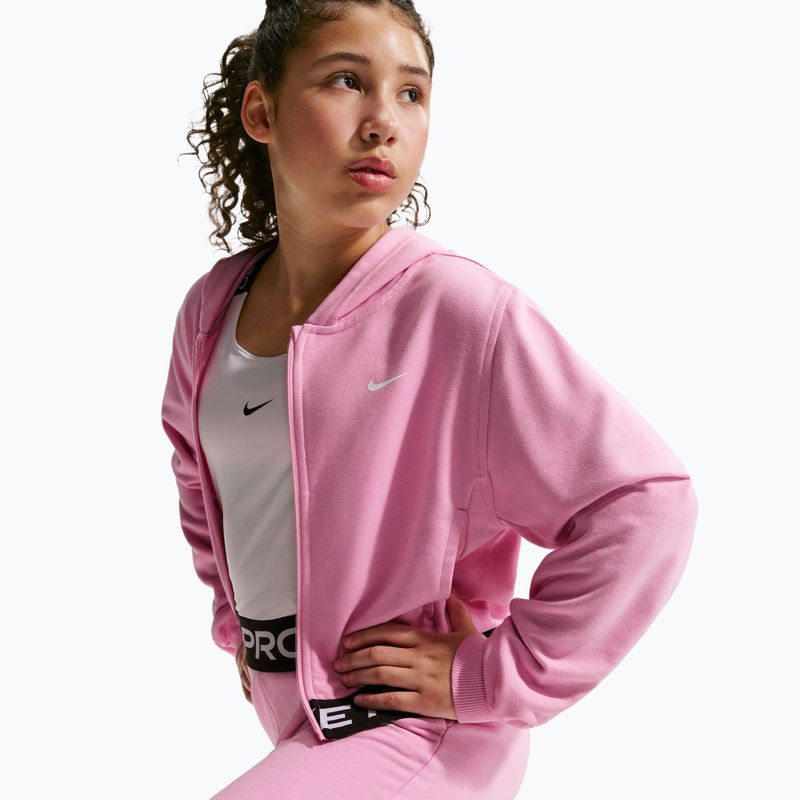 Bluza dziecięca Nike Pro Fleece pink rise/pink rise/black/white 5