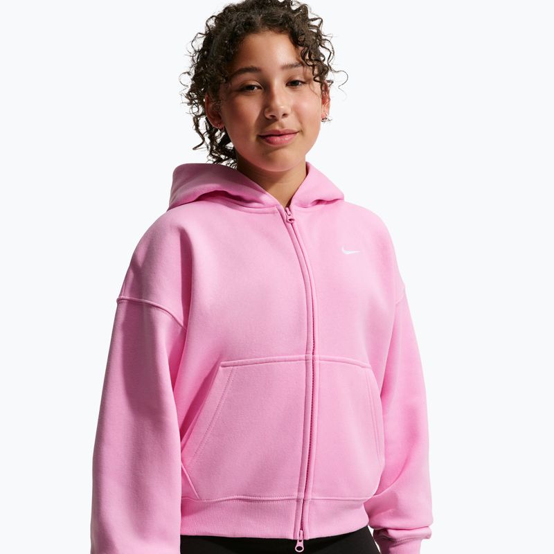 Bluza dziecięca Nike Sportswear Studio Fleece pink rise/white 4