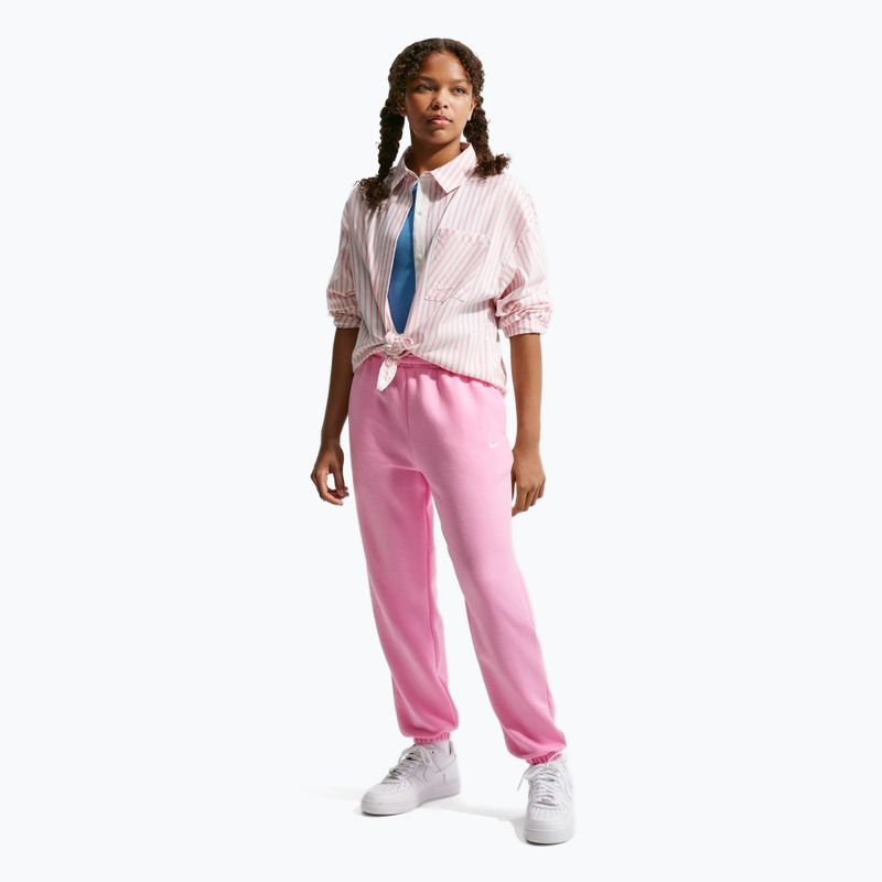 Spodnie dziecięce Nike Sportswear Studio Fleece pink rise/white 2