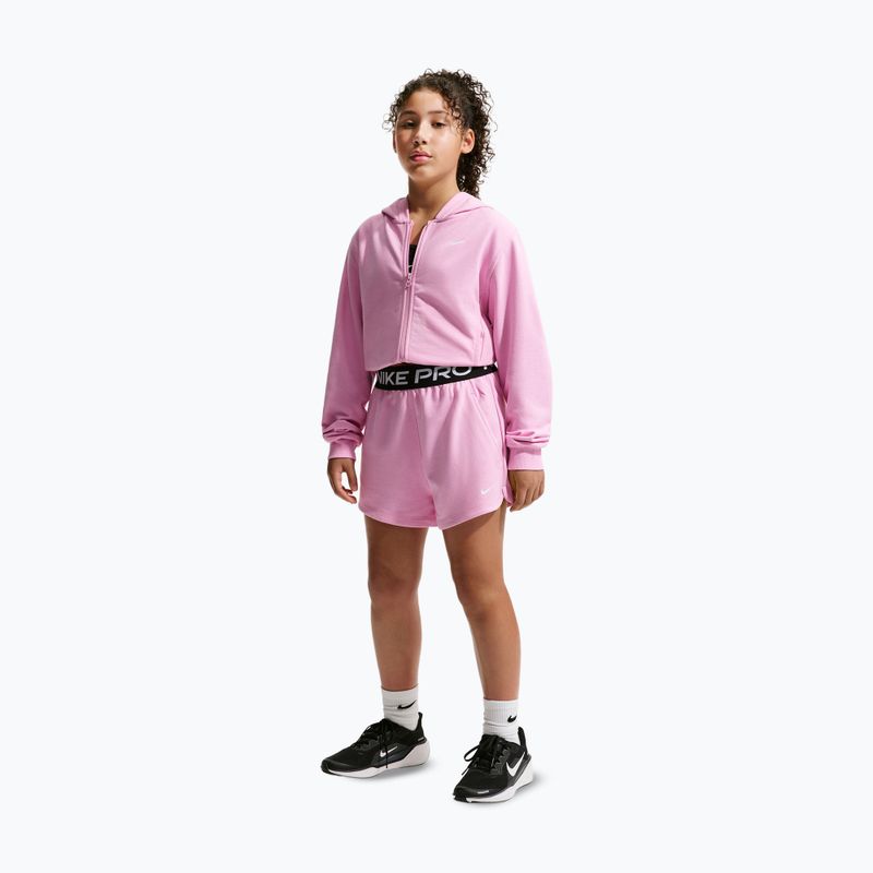 Spodenki dziecięce Nike Pro Fleece pink rise/pink rise/black/white 2