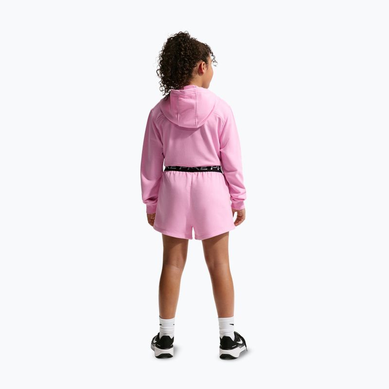 Spodenki dziecięce Nike Pro Fleece pink rise/pink rise/black/white 3