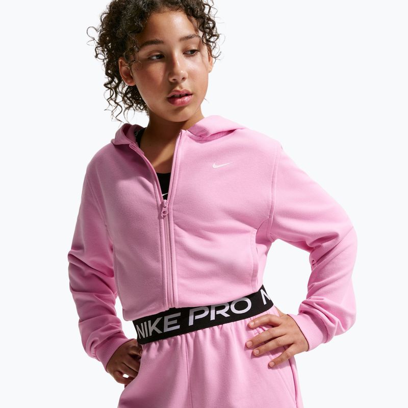 Spodenki dziecięce Nike Pro Fleece pink rise/pink rise/black/white 4
