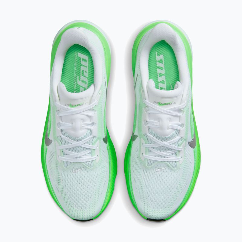 Buty do biegania damskie Nike Pegasus 42 white/green strike/metallic silver 5
