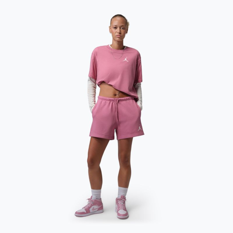 Spodenki damskie Nike Jordan Fleece desert berry/white 2
