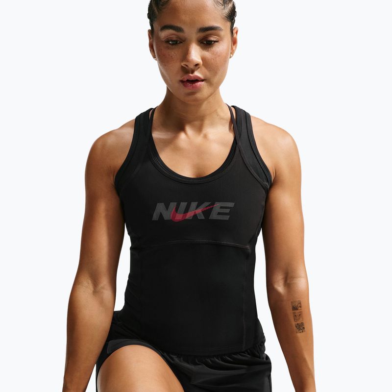 Koszulka treningowa damska Nike One black/black/university red/white 3