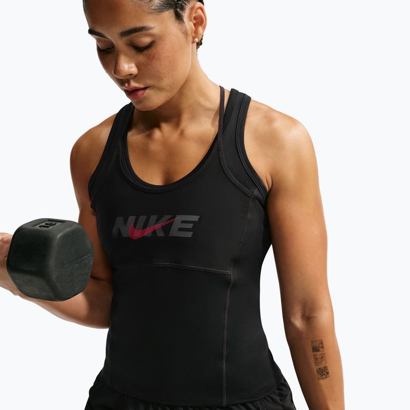Koszulka treningowa damska Nike One black/black/university red/white 5