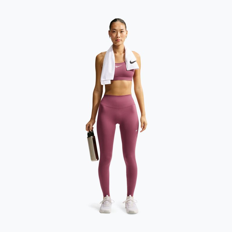 Legginsy damskie Nike One pink smoke/pink smoke/pink rise/white 2
