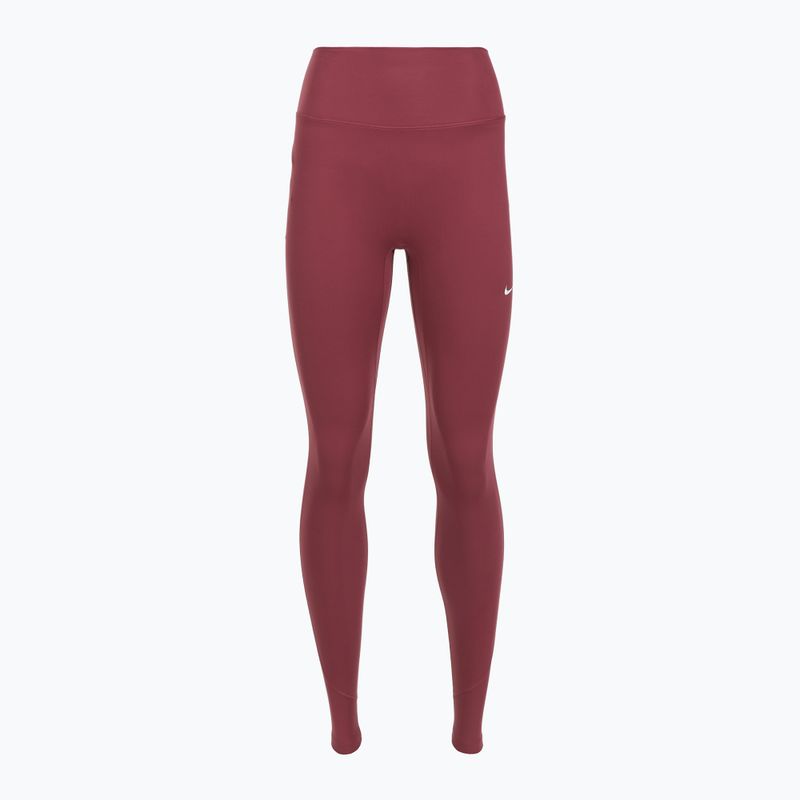 Legginsy damskie Nike One pink smoke/pink smoke/pink rise/white 7