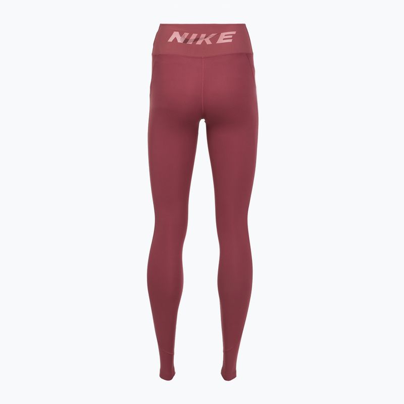 Legginsy damskie Nike One pink smoke/pink smoke/pink rise/white 8