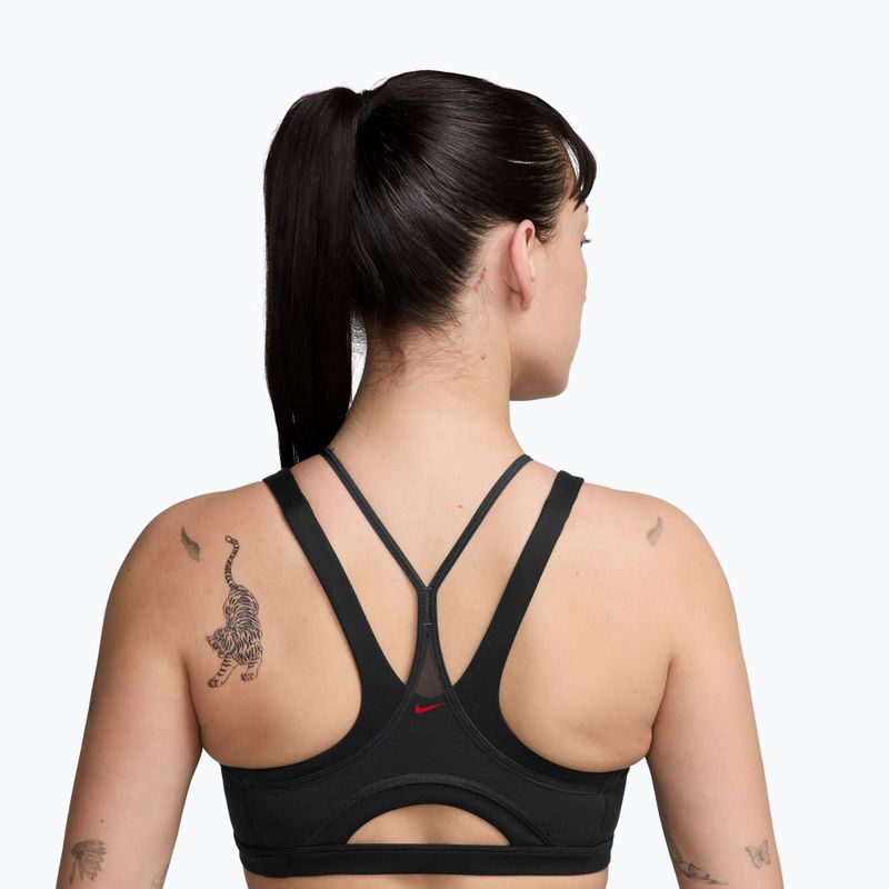 Biustonosz treningowy Nike One black/smoke grey/university red 2
