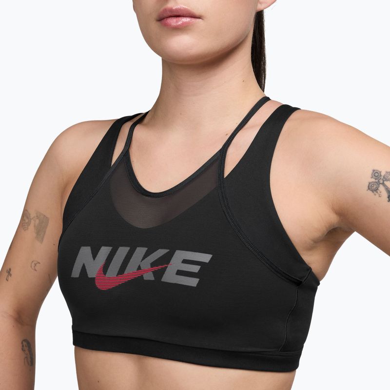 Biustonosz treningowy Nike One black/smoke grey/university red 3