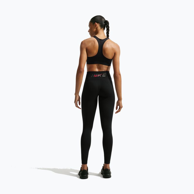 Legginsy damskie Nike One black/black/university red/white 3