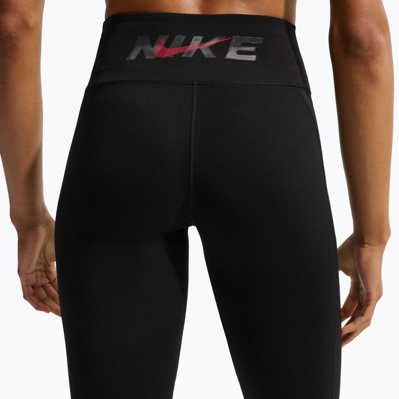 Legginsy damskie Nike One black/black/university red/white 5