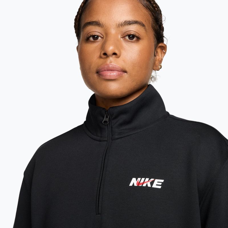 Bluza treningowa damska Nike Studio Fleece Sport black/university red/white 3