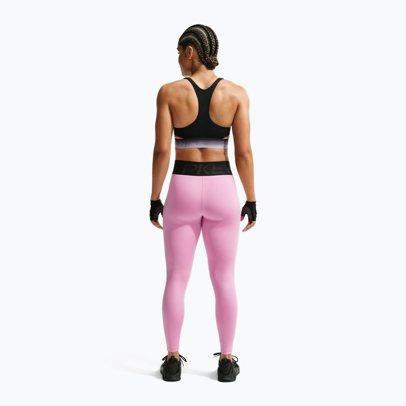 Legginsy treningowe damskie Nike Pro Sculpt High-Waisted 7/8 pink rise/black/black 3