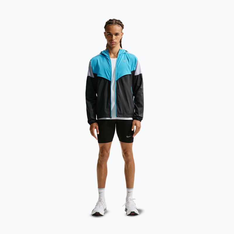 Kurtka do biegania męska Nike Impossibly Light Windrunner black/light current blue/wolf grey 2