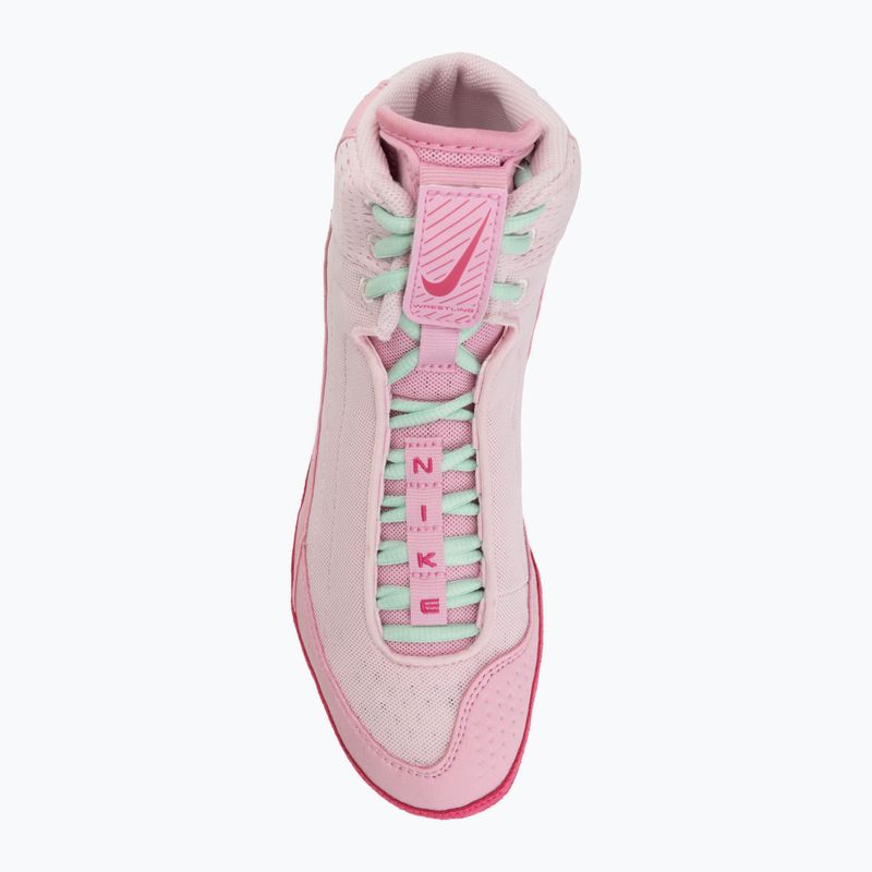 Buty zapaśnicze Nike Inflict 4 pink foam/desert pink/pink rise/rrtic green 5