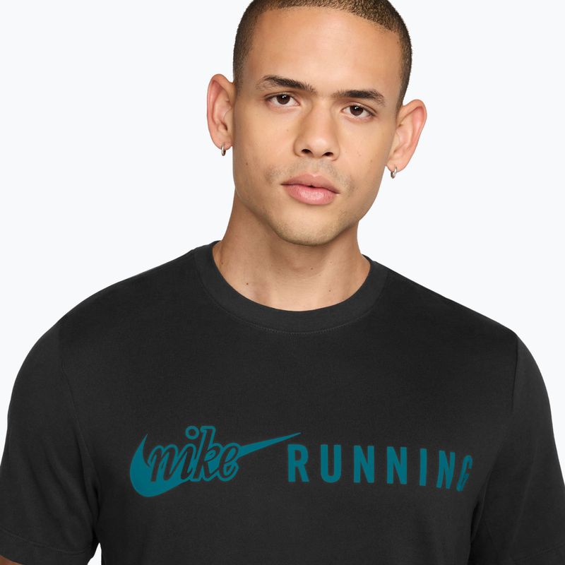Koszulka do biegania męska Nike Dri-Fit Running T-Shirt black/bright spruce 3
