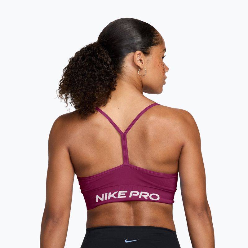 Biustonosz treningowy Nike Pro Seamless Light Support true berry/white 2