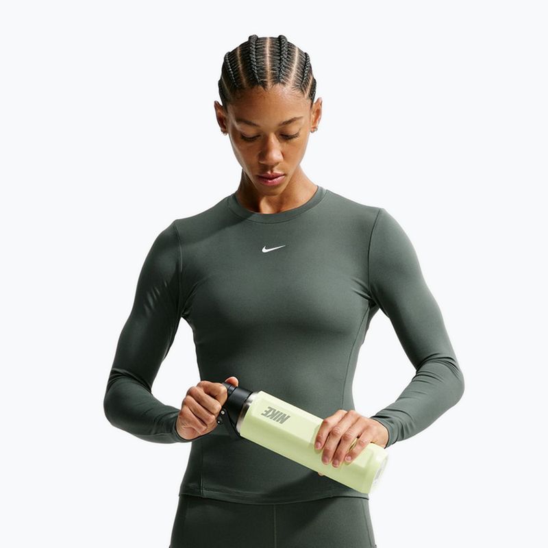 Longsleeve treningowy damski Nike One Fitted camo green/white