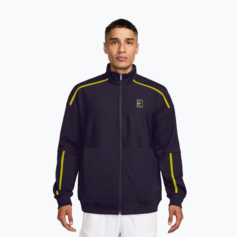 Bluza tenisowa męska Nike Court Heritage purple dynasty/lemon venom