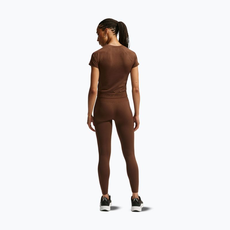 Koszulka treningowa damska Nike Pro Seamless Dri-Fit SS cacao wow 3