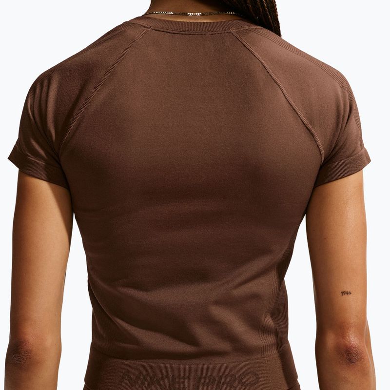 Koszulka treningowa damska Nike Pro Seamless Dri-Fit SS cacao wow 5