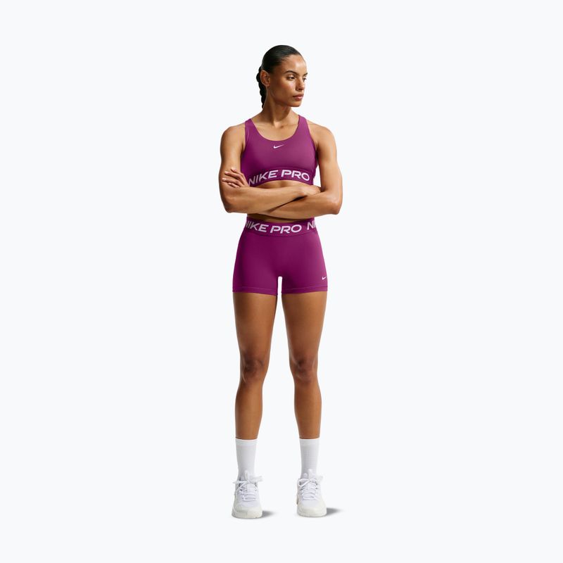 Spodenki damskie Nike Pro Mid-Rise Biker 3" true berry/white 2