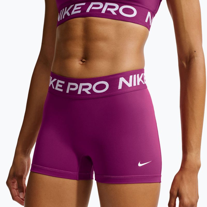 Spodenki damskie Nike Pro Mid-Rise Biker 3" true berry/white 4