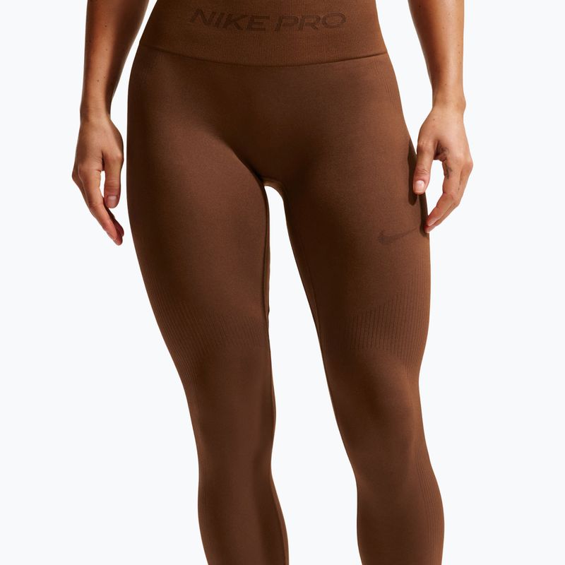 Legginsy damskie Nike Pro Seamless High-Waisted 7/8 cacao wow 4