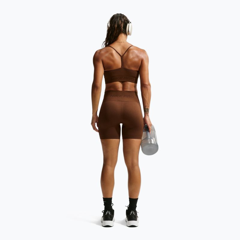 Spodenki damskie Nike Pro Seamless High-Waisted Biker 5" cacao wow 3